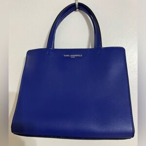 Karl Lagerfeld Paris Blue Maybelle Satchel Bag like New!